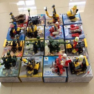 兼容乐高小颗粒积木工程机械套装 吊机投石机塔吊 机器人教学教具